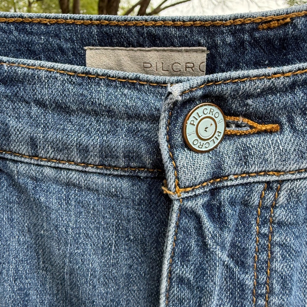 Pilcro and the Letterpress Wide Leg Jeans Size 30 Medium Wash Distressed - Picture 4 of 12